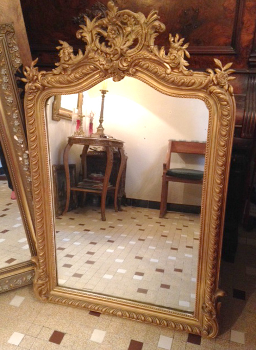 french antique crested mirror